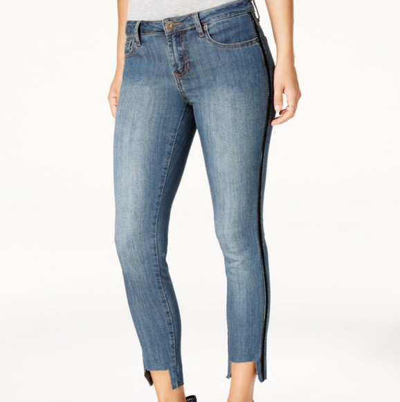 Rampage Denim - Rampage junior velvet trim step hem jeans